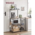 thumbnail image 2 of Bakers Rack, Microwave Stand with Wire Basket, for Spices, Pots, and Pans, Greige and Black, 2 of 9