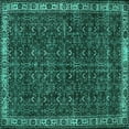 thumbnail image 1 of Ahgly Company Indoor Square Persian Turquoise Blue Bohemian Area Rugs, 7' Square, 1 of 4
