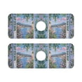 thumbnail image 7 of Yayeee Faucet Mat for Kitchen Sink 14.7" Diatomite Long Splash Guard Pad, Blue Floral Window, 2 Pack, 7 of 7
