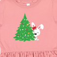 thumbnail image 4 of Inktastic Christmas Bunny, White Bunny, Christmas Tree, Xmas Girls Toddler Dress, 4 of 5