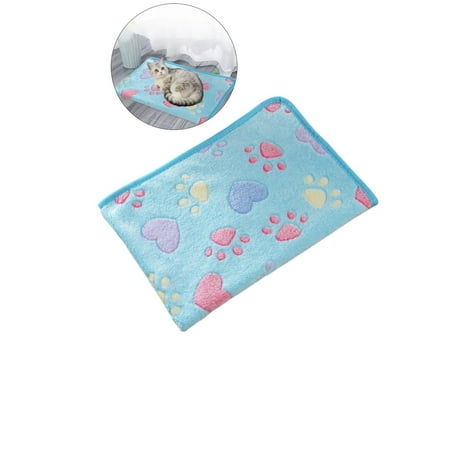 WNFJR Puppy Blankets Soft Warm Sleep Mat Bone Print Cute Blanket Fluffy Fleece Pet Blanket Flannel Throw Dog Blankets for Small Dogs Puppy Cat