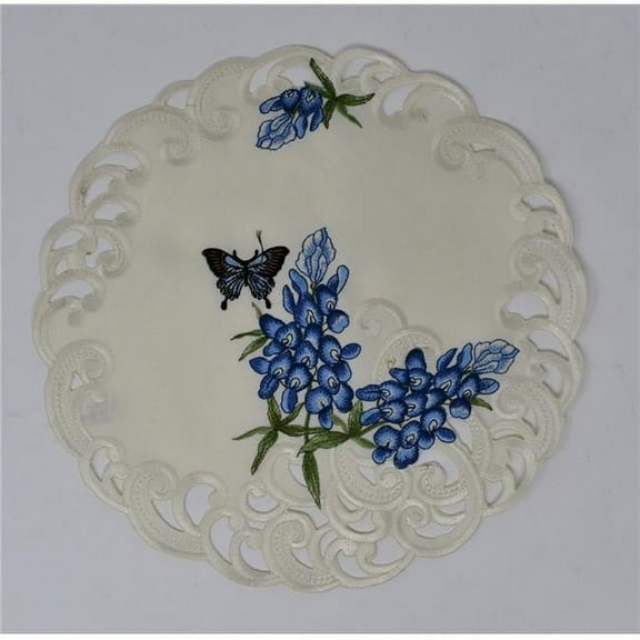 16 in. Bluebonnet & Butterfly Doily