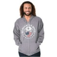 thumbnail image 4 of No Quarter Given Skull American Flag Zip Up Hoodie Men's Women's Brisco Brands S, 4 of 6