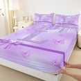 thumbnail image 3 of Manfei Initial Butterfly L 4-Piece Full Size Sheets for Female Men Women,Bling Glitter Splash Bed Sheets,Dreamy Princess Lightweight Sheet Sets,Microfiber Bedroom Decor, 3 of 7