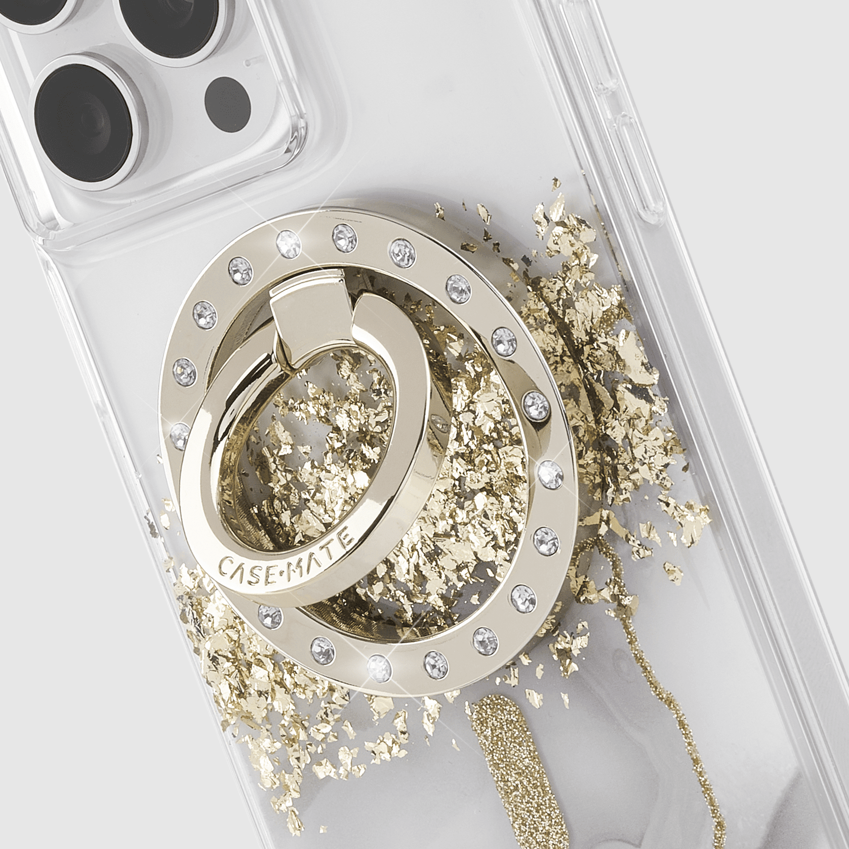 Case-Mate Magnetic Phone Ring Holder / Stand [MagSafe Compatible] for iPhone 14 13 12 Pro Max - Champagne Crystal
