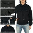 thumbnail image 4 of Alpine Swiss Blake Mens Vegan Suede Bomber Jacket Lightweight Slim Fit Casual Softshell Coat Black Small, 4 of 8