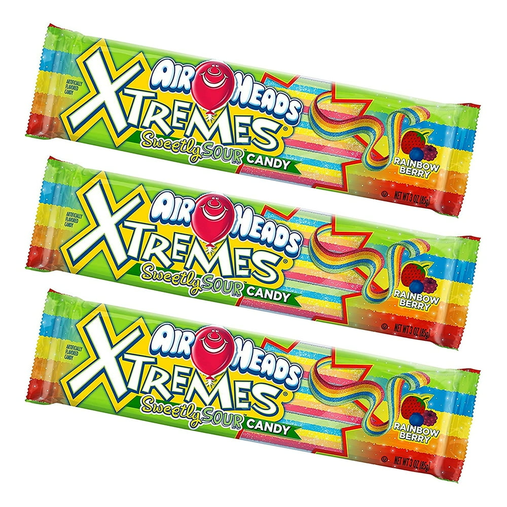 Set of 3 Deliciously Fruity EXTREME Airheads Belts 3oz Bags! All the