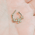 thumbnail image 4 of Triple Flower Design CZ Septum Nose Ring Clicker Surgical Steel 16g, 4 of 8