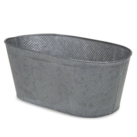 - Oblong Hammered Metal Container Large 12in