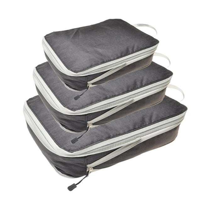Organizador de equipaje impermeable Billuyoard 3 piezas bolsas de Almacenamiento de ropa ligera Negro