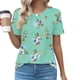 thumbnail image 1 of Fiudx Tops para Mujer Top de Primavera/Verano de Manga Corta Informal de Moda con Cuello Redondo para Mujer, 1 of 5