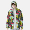 thumbnail image 4 of Goofa Green Mushroom Printed Women's UPF 50+ Sun Protection Hoodie Jacket Lightweight Long Sleeve Sun Shirt for Women with Pocket Hiking Outdoor-, 4 of 9