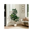 thumbnail image 7 of Artificial Fiddle Leaf Fig Tree with Planter,5ft Tall Fake Tree with Natural Wood Trunk for Home Decor, Indoor Fake Floor Plants for Home Office Living Room Decor, Housewarming Gift, 7 of 7