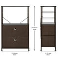 thumbnail image 2 of Ktaxon Nightstand 2-Drawer Shelf Storage - Bedside Furniture,Gray/Linen/Brown, 2 of 10