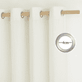thumbnail image 3 of NICETOWN Linen Curtains for Bedroom, Vintage Grommet Top Semi Sheer Curtain Drapes Privacy Assured Window Treatment Light Reducing for Living Room, Off White, 55"x63", Set of 2, 3 of 8