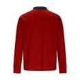 thumbnail image 5 of DODADAWANJ Corduroy Shirts for Men Vintage Button Collared Shirt with Pocket Big and Tall Long Sleeve Texture Tops Red XXXL, 5 of 9