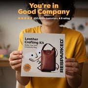 DIY Leather Crossbody Bag Kit for Beginners – Make Your Own Handmade Leather Purse – Pre-Cut Leather Craft Kit with Tools – Black