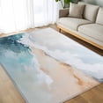 thumbnail image 4 of 8x10 Area Rugs, Teal Beige Non-Skid Rubber Backing Large Rectangle Rugs - Living Room Bedroom Home Office, Modern Oil Painting Art Coastal Indoor Floor Mat Carpets Washable Rug, 4 of 9