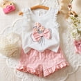 thumbnail image 2 of Baby Girl Birthday Party Outfits Sets 2pcs Shirt & Shorts Flower Toddler Girl Infant Clothing, 2 of 7