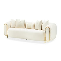 Michael Amini Sassani Chenille Sofa - Crepe/Gold