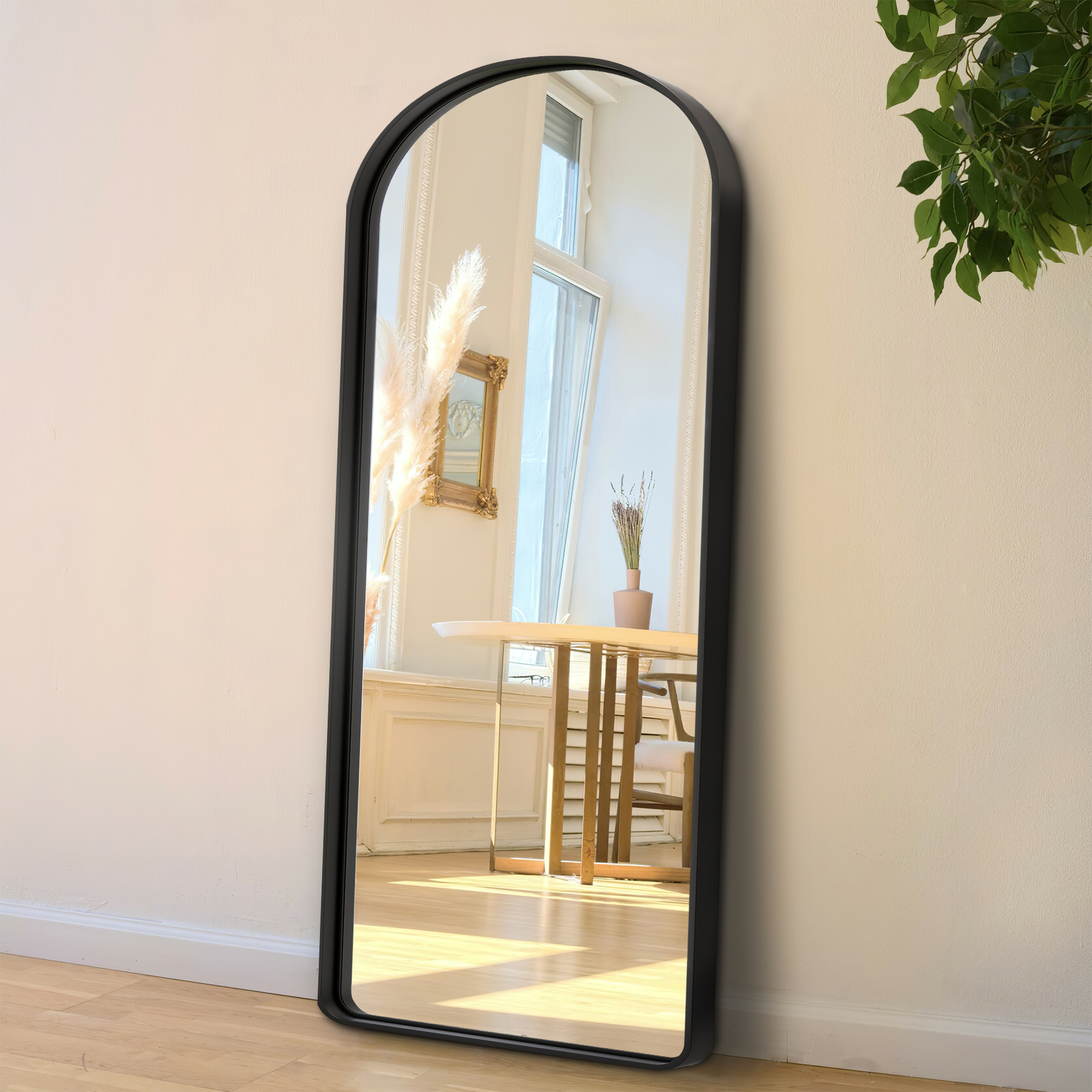 NeuType 64"*21" Arched Full Length Mirror Metal Framed Vanity Mirror