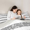 thumbnail image 4 of Homewish White Gray Stripes Queen Comforter Set for Girls, Psychedelic Stars Comforter Sets Queen, Gray Reversible, 3-Piece 1 Comforter and 2 Pillowcases, 4 of 6