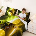 thumbnail image 4 of meiyoeat Neon Lightning Gamer Full Size Sheets for Teens Boys, Electric Yellow Green Gaming Bed Sheets, 4-Piece, 1 Flat Sheet, 1 Fitted Sheet and 2 Pillowcases, 4 of 6