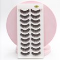 thumbnail image 1 of Tarjeta de Pestañas con 10 Pares / Pestañas Naturales Curvas y con Volumen Deng Xun unisex, 1 of 2