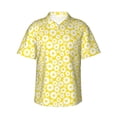 thumbnail image 2 of Yiaed Daisies Flowers Print Hawaiian Shirt for Men Short Sleeve Button Down Shirts Beach Shirts for Men-Large, 2 of 5