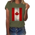 thumbnail image 4 of Pisexur Hauts pour Femmes Tendance, Hauts pour Femmes, Blouses pour Femmes Habillées Décontractées Femmes Imprimé Manches Courtes Haut à Manches Courtes Col Rond Chemise Vert Armée,S, 4 of 6