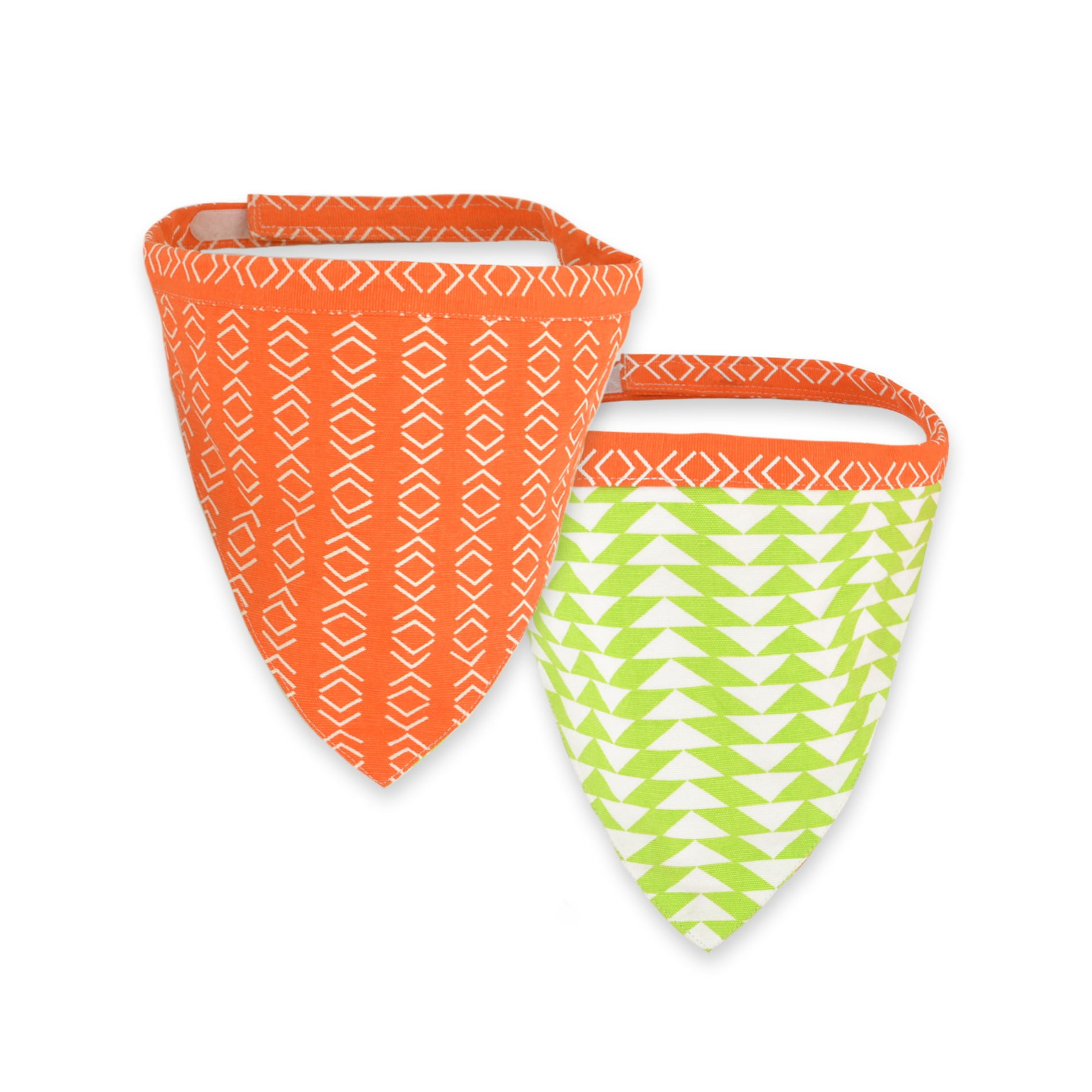 Territory Reversible Bandana, Modern Collection, Orange/Green Print, Large