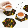 thumbnail image 4 of Leather Coasters with Heat-resistant for Drinks, Light Bulb Pattern vintageB -标题2 Hexagon, 4 of 5