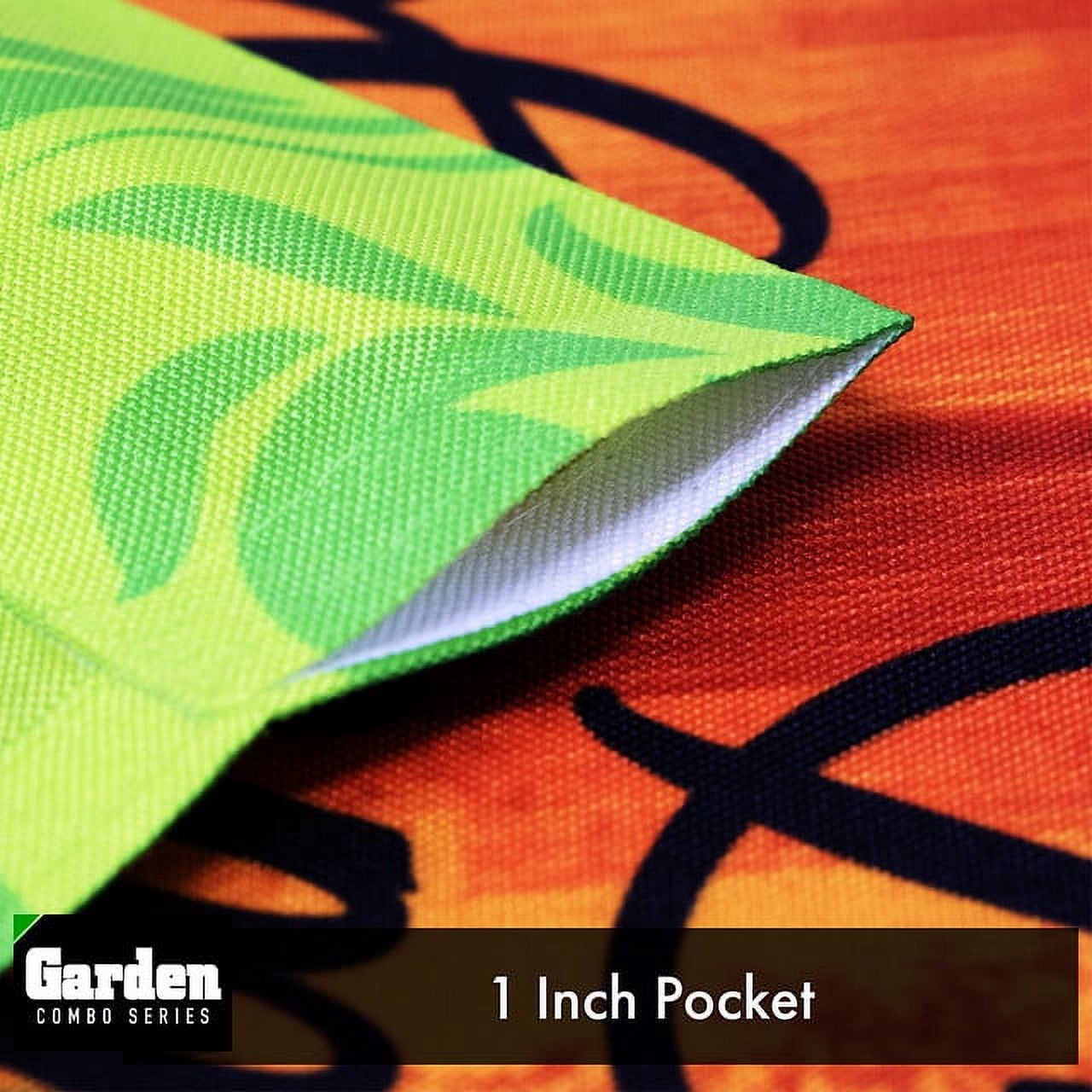 G128 2Sets: 36"x16" Garden Flag Stand Black & 12"x18" Garden Flag Happy Thanksgiving Pumpkin
