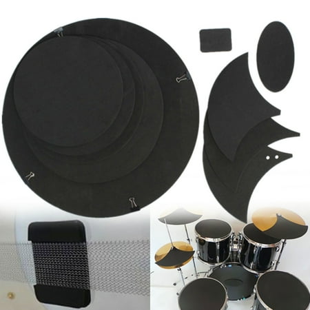 Grtsunsea 10Pcs Bass Snare Tom Sound off / Quiet Drum Mute Silencer Drumming Practice Pad Set (Best Practice Pad For Marching Snare)