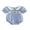 Blue, variant on Rovasas Baby Girls Romper, Short Sleeve Plaid Embroidery Pumpkin Bodysuit