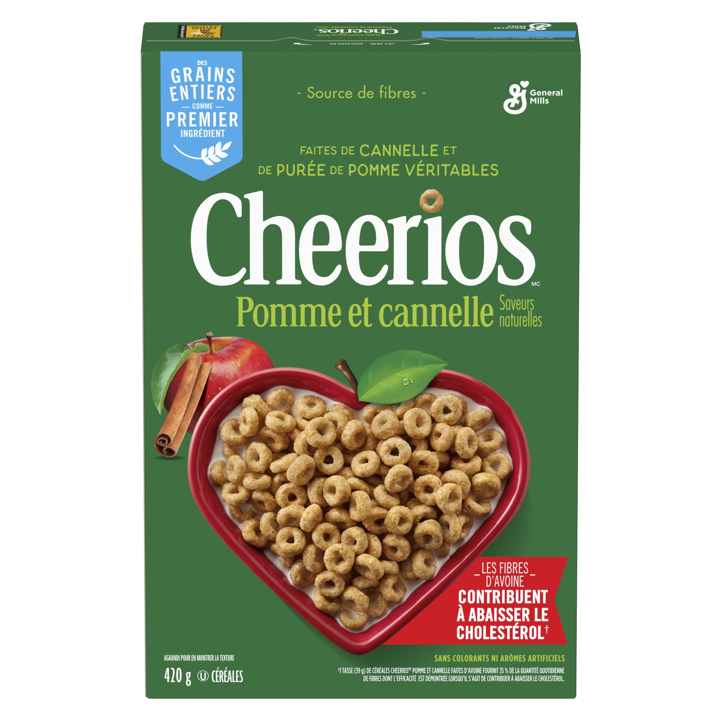 Apple Cinnamon Cheerios Breakfast Cereal, Whole Grains, 420 g