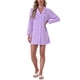thumbnail image 2 of CAMISA DE SUEÑO DE MANGAS LARGAS PARA MUJER INSPIRADA CHIC CON SOLAPA NOTCHED Y BOTONES, NOCHE L TARO MORADO, 2 of 6