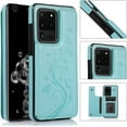 thumbnail image 3 of Phone Case for Samsung Galaxy S20 Ultra Glaxay S20ultra 5G with Tempered Glass Screen Protector Card Holder Wallet Cover Stand Flip Leather Cell Gaxaly 20S S 20 A20 20ultra G5 Cases Women Men Green, 3 of 13