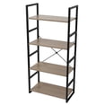 thumbnail image 1 of 4 Tier Bookcase Shelf Storage Organizer Wood and Metal Bookshelf Rack Gray, 1 of 8