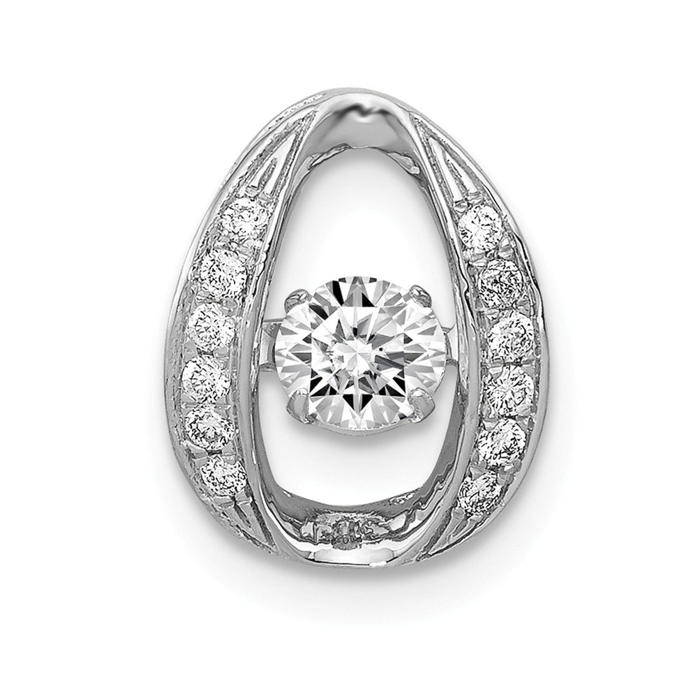 Jewelry 14k White Gold Vibrant Diamond Slide Pendant Necklace