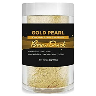 Sprinkle Deco® Clear Glitter Flakes with Gold Stars Metallic Edible Shimmer Sparkle  Glitter for Cakes and Cupcakes .15 oz Jar Works Wit Any Color Frosting 