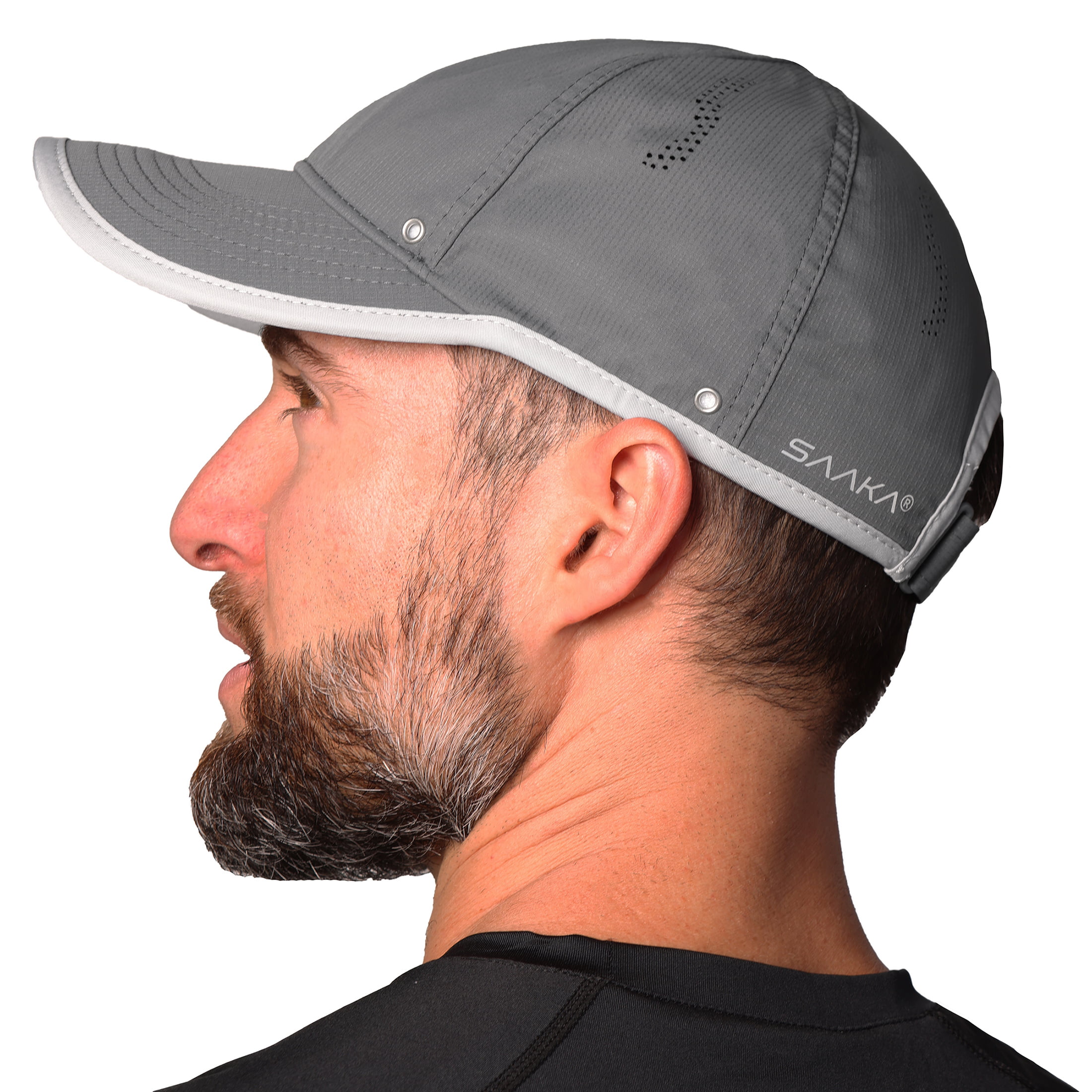 Lightweight Dry-Quick Running Cap Tennis Sport Performance Hat Adjustable Gray 