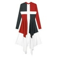 thumbnail image 7 of YONGHS Womens Color Patchwork Long Sleeve Praise Worship Dance Dress Liturgical Dancewear Red&Black M, 7 of 7