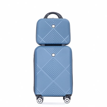 Tripcomp Luggage Sets 4 Piece Suitcase Set (14/20/24/28)Hardside Suitcase with Spinner Wheels Lightweight Carry on Luggage(Blue)