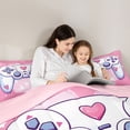 thumbnail image 6 of Feelyou Kawaii Pink Gamepad Bedding Comforter Set for Kids, Dreamy Stars Cloud Galaxy Twin Comforter Sets, Gaming Gamer Reversible Bedding Set, Ultra Soft Bedroom Decor, 2pcs, 6 of 9