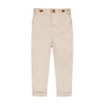 thumbnail image 4 of Boys Formal Straight Leg Dress Pants, Elastic Waist Solid Plaid Kids Slacks Trousers for School Uniform Performance Piano Host Daily Casual Outdoor Wear(Khaki,9-10 Years), 4 of 5