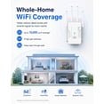thumbnail image 2 of 2026 WiFi Extender Signal Booster, 1200Mbps  Band 5GHz&2.4GHz, WiFi Booster Covers Up to 15000 Sq.Ft Coverage, WiFi Repeater with  Ethernet Ports, 1-tap Setup(White), 2 of 6