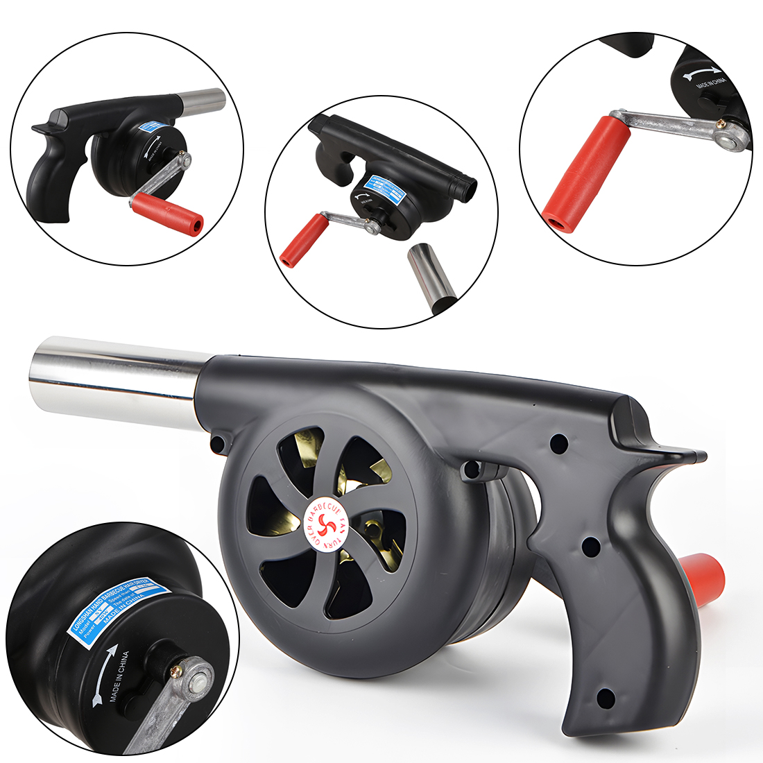 Hand Crank Blowers BBQ Manual Fan Air Blower Outdoor Cooking Barbecue Fire Bellows for Picnic Camping Stove Accessories