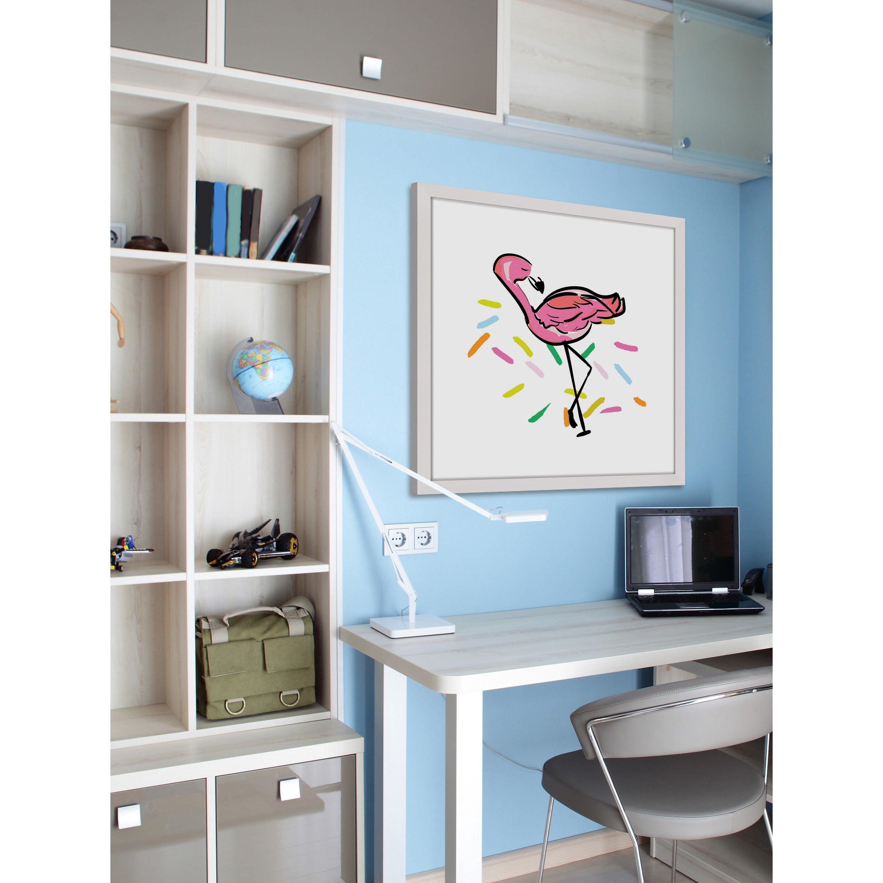 Marmont Hill "Party Flamingo" by Shayna Pitch Framed Painting Print
