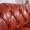 thumbnail image 7 of 84.65" PU Three Seater Sofa,High Quality Modern Classic Sofa,Rolled Arm Chesterfield Couches for Living Room,Orange, 7 of 7